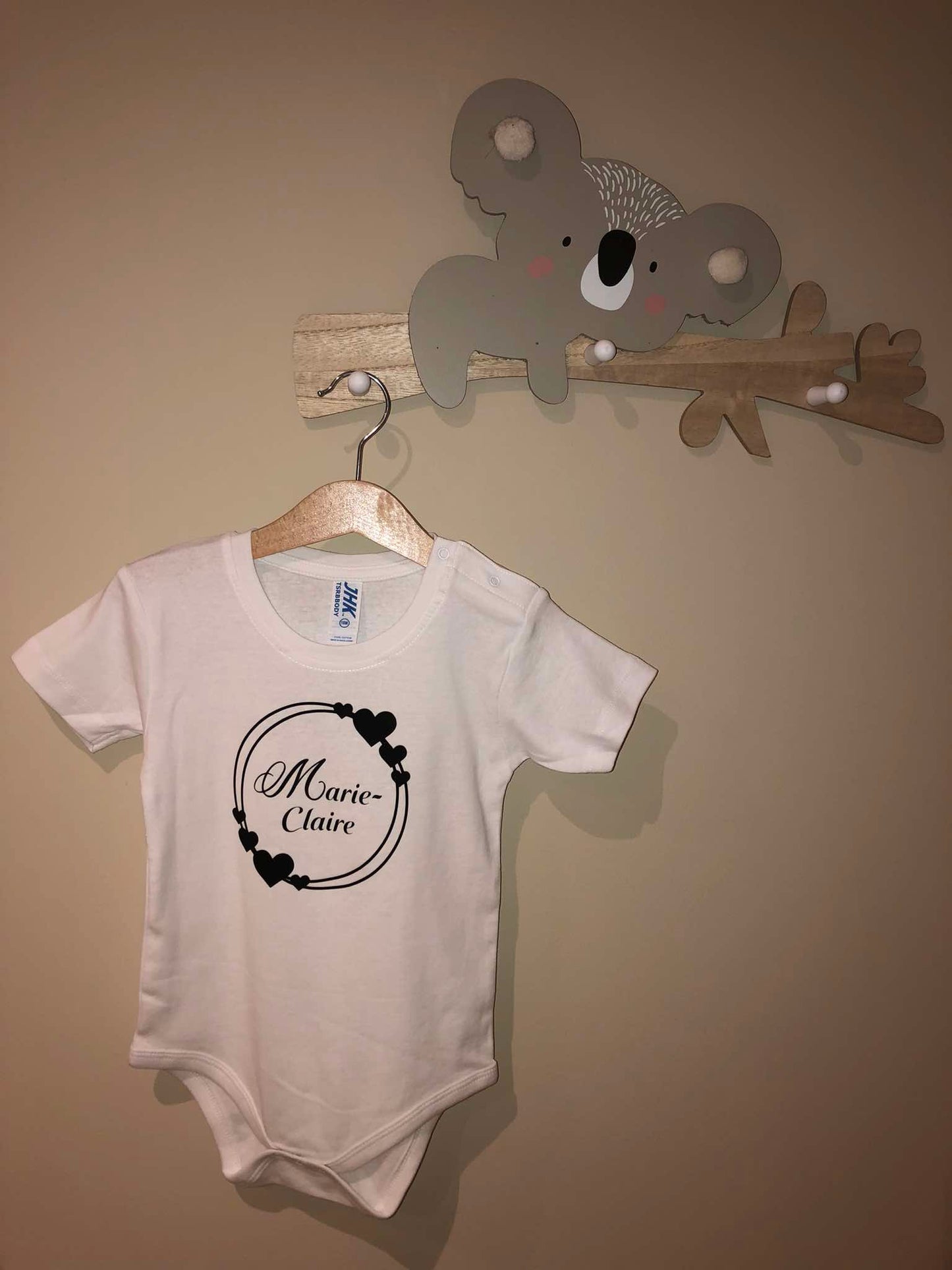 Personalized baby romper - short sleeves