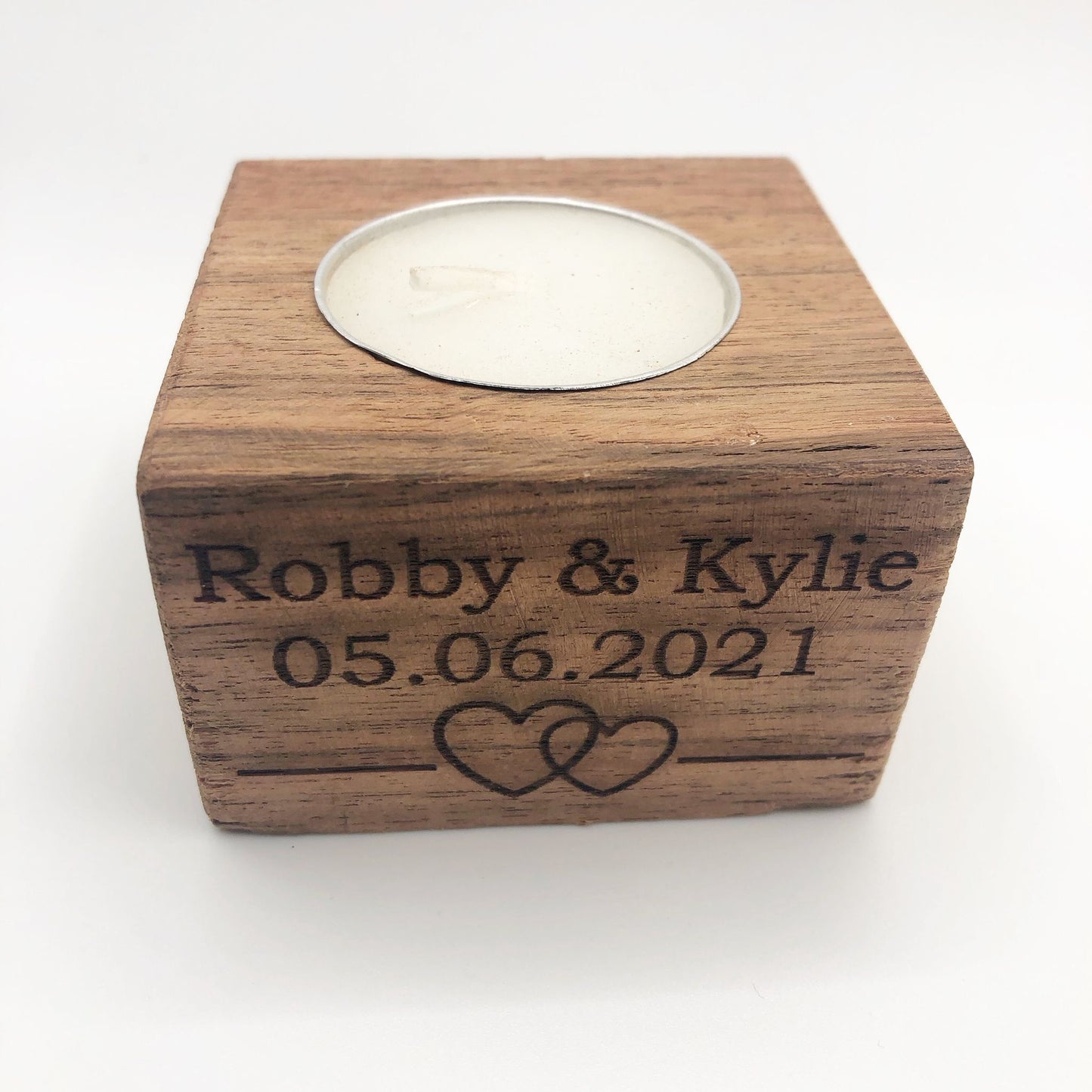 Theelichthouder voor 1 kaars - acacia hout