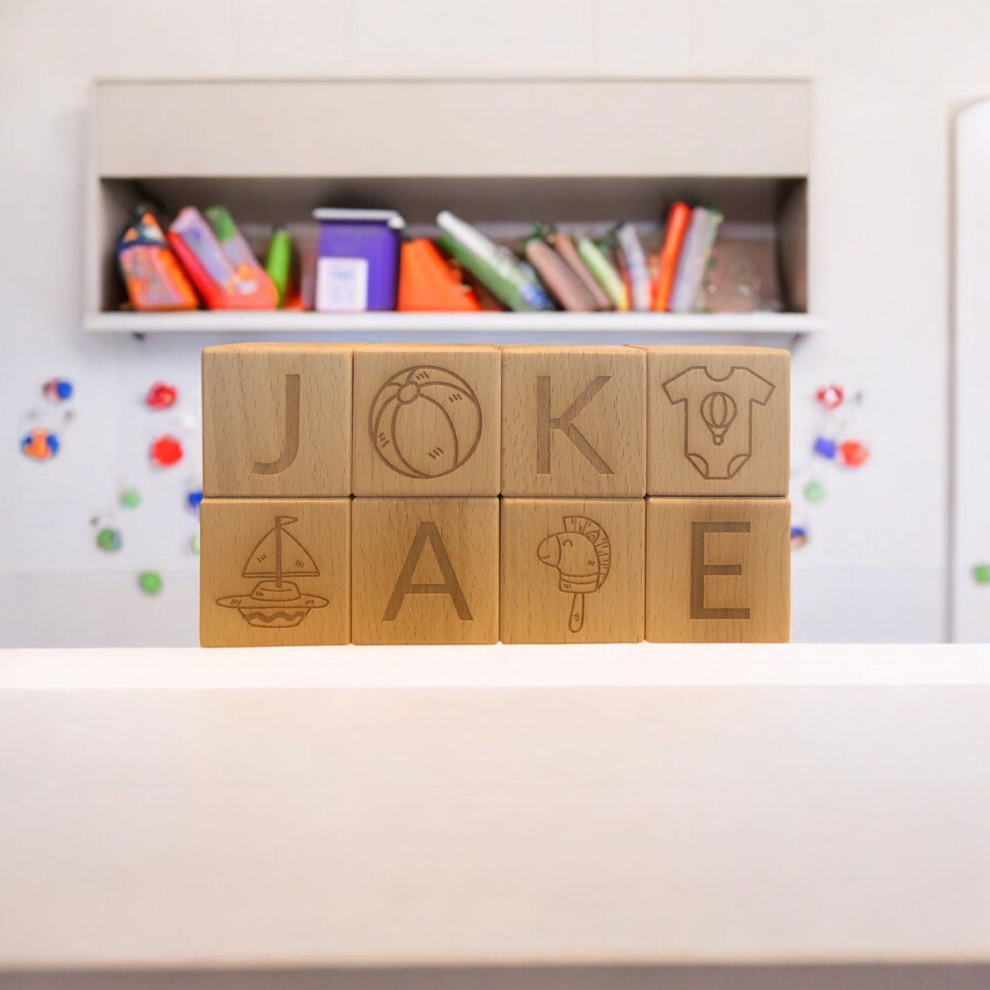Wooden number blocks and symbols