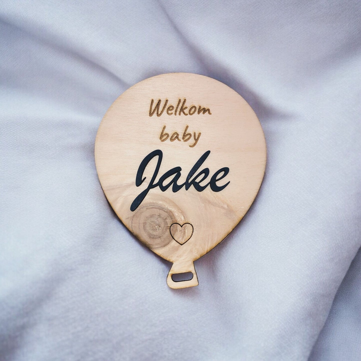Houten ballon - Welkom baby