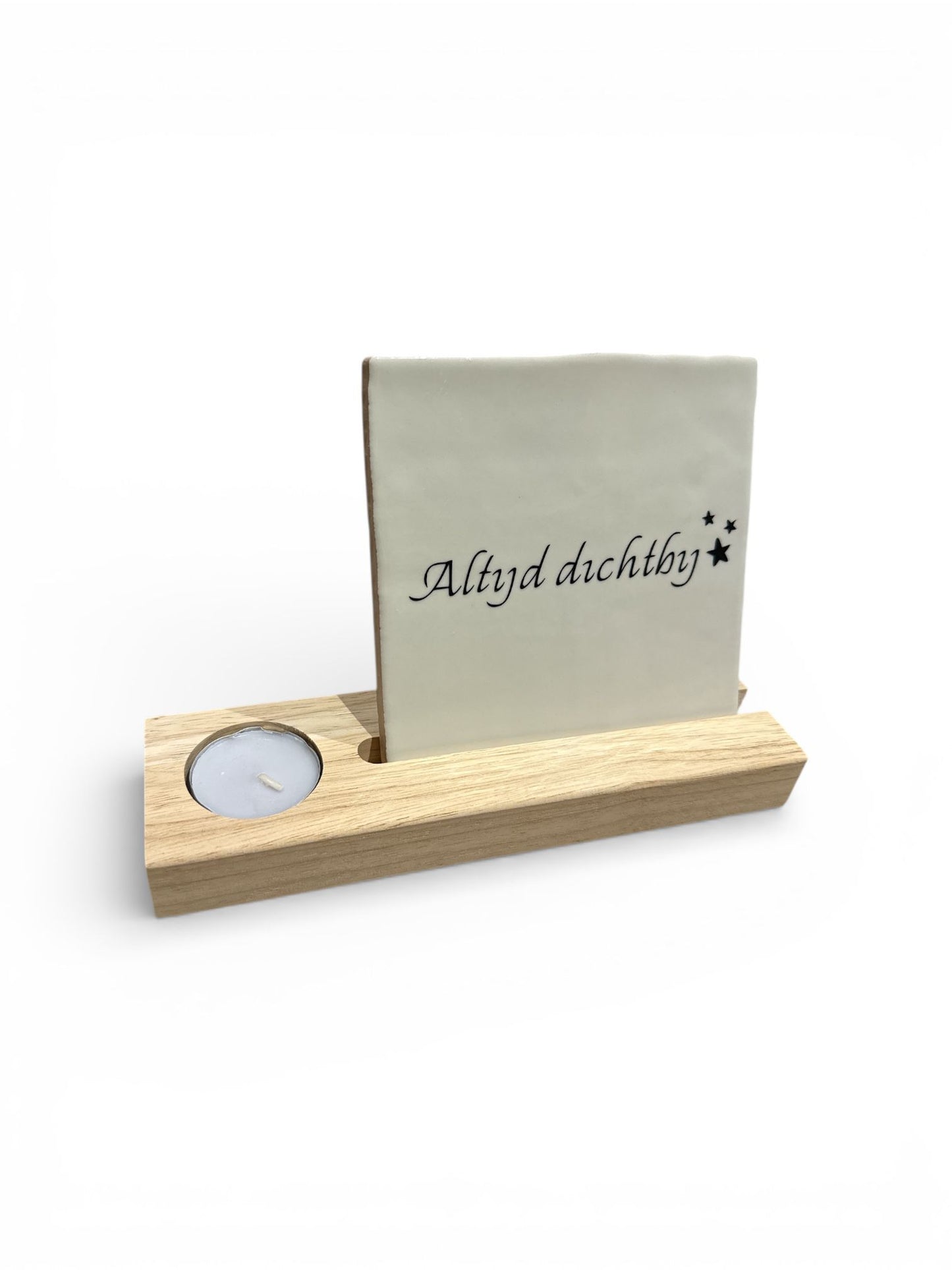 TEGEL Altijd dichtbij - met houten staander