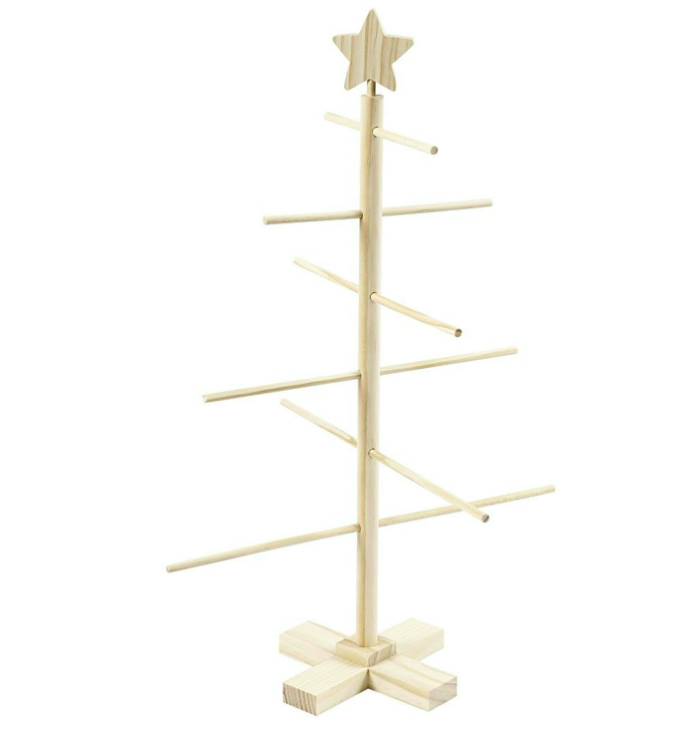 NOEL : Sapin de Noël en bois - Support pour boules de Noël