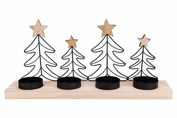 Theelichthouder KERSTBOMEN - gepersonaliseerd