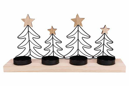 Theelichthouder KERSTBOMEN - gepersonaliseerd