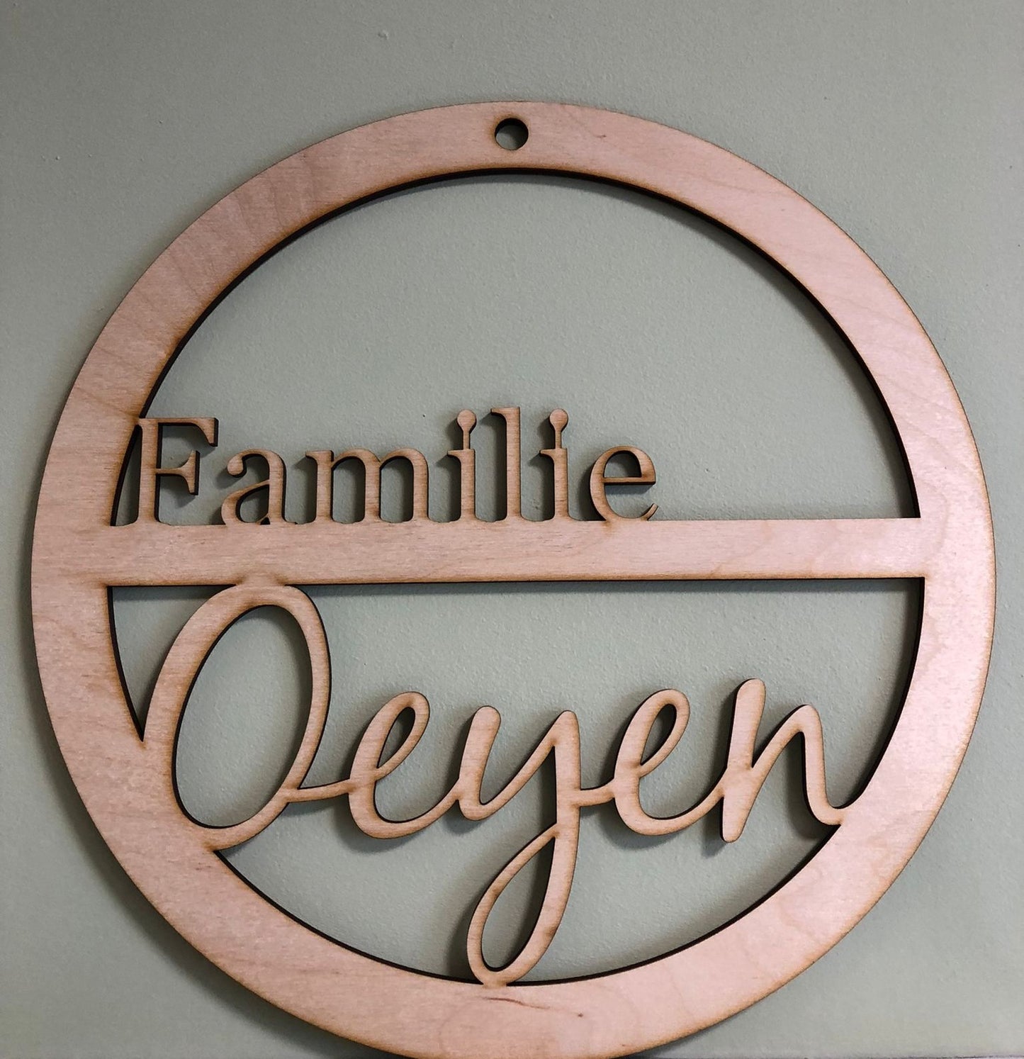 Welkomstcirkel met familienaam