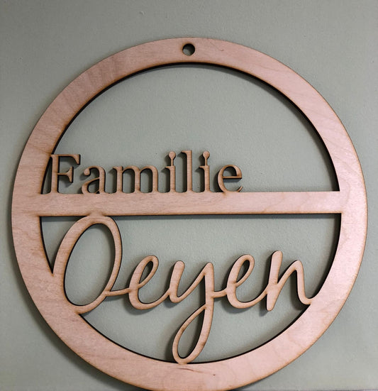 Welkomstcirkel met familienaam