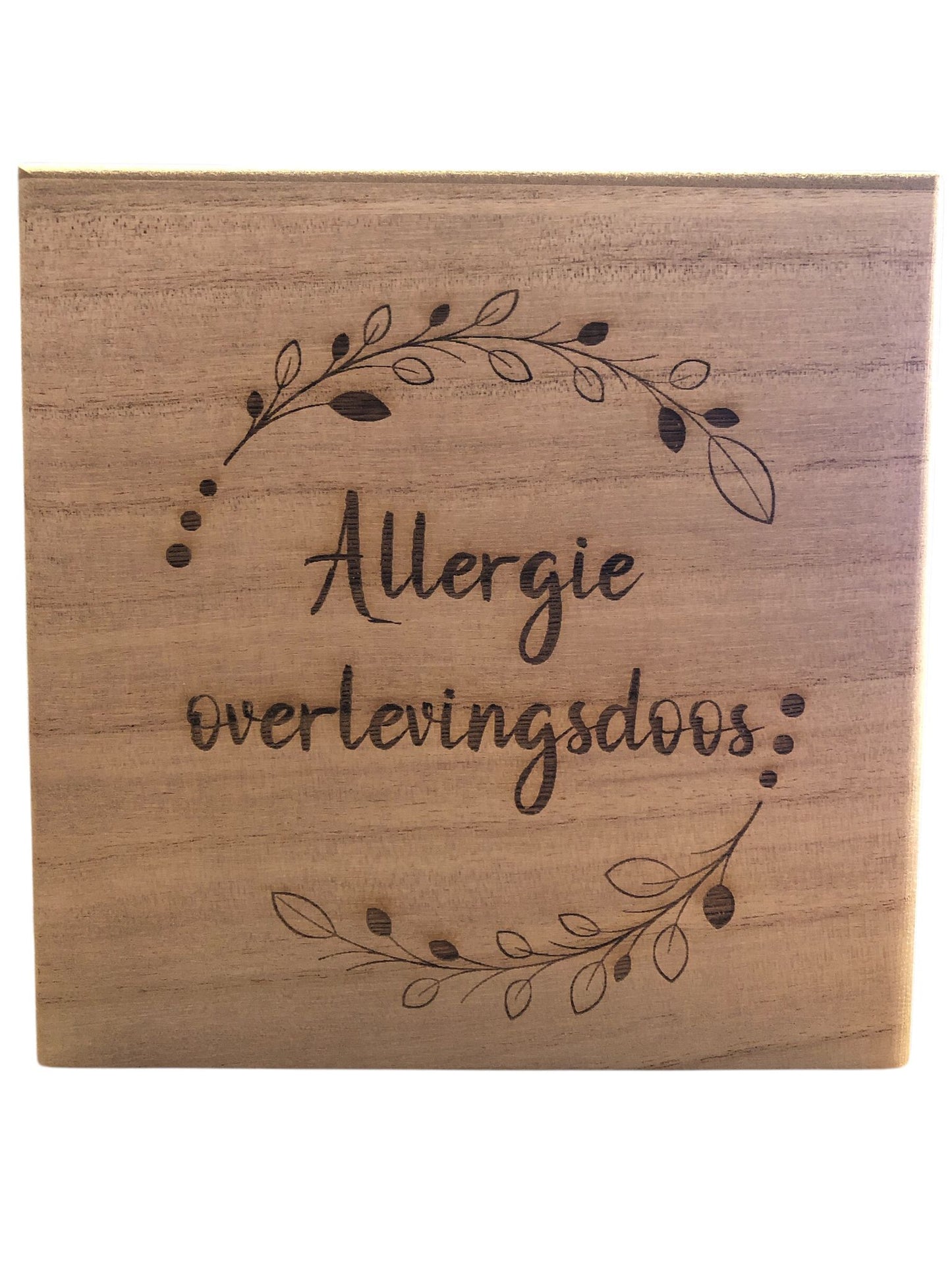 Zakdoekendoos vierkant met tekst naar keuze