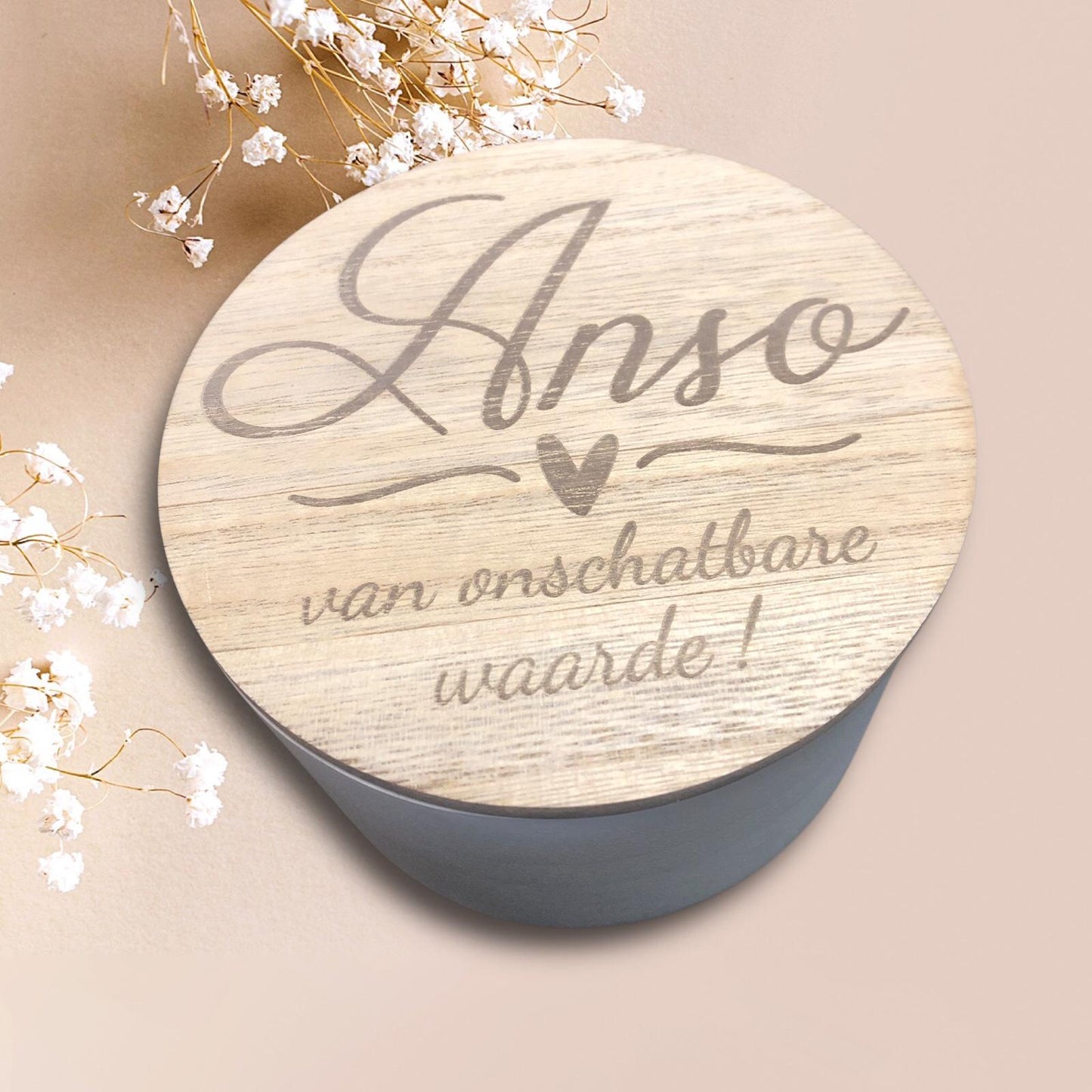 Juwelen kist met gepersonaliseerd deksel
