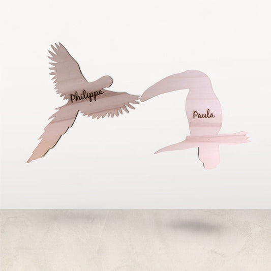 Muurdecoratie tropische vogels
