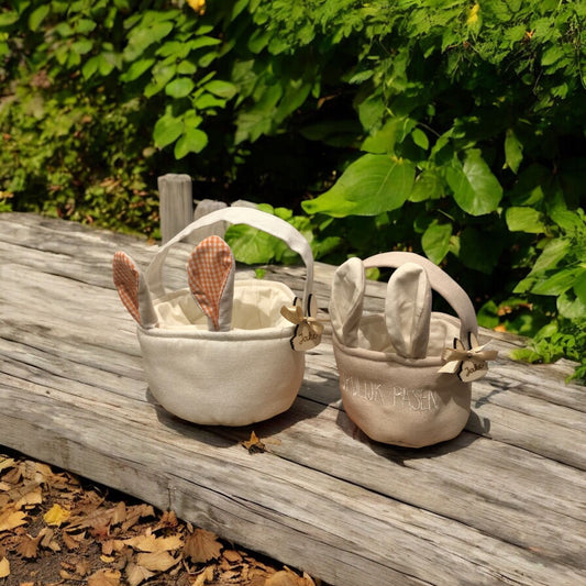 Paasmandje met houten naamtag