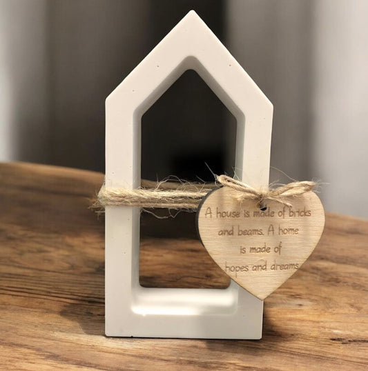 Huisje - houten boodschap