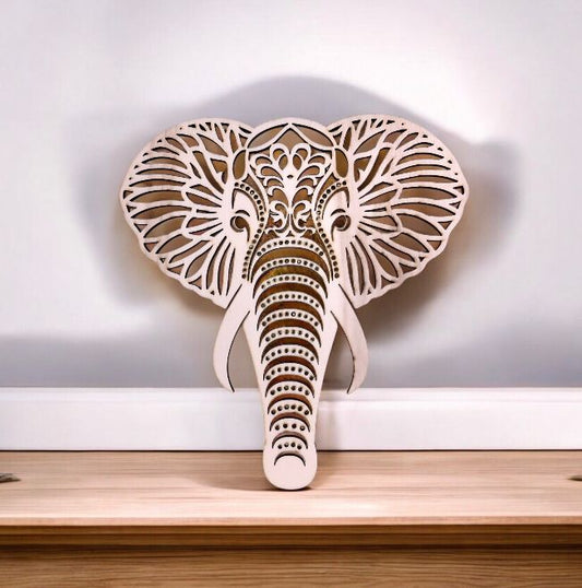 Houten muurdecoratie ELEPHANT